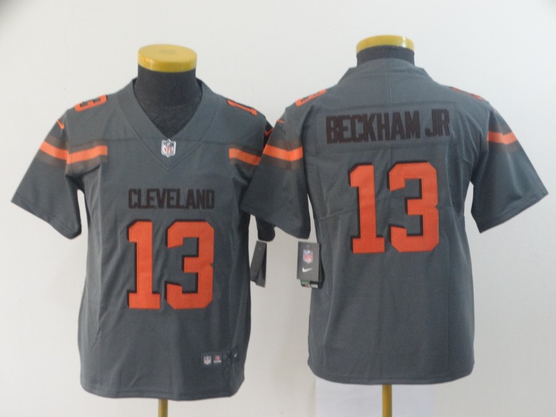 Youth Cleveland Browns #13 Beckham Jr Nike grey Limited NFL Jerseys